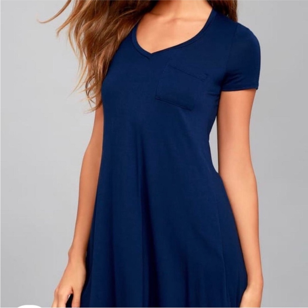 Lulu's Royal Blue V-Neck Pocket Tee